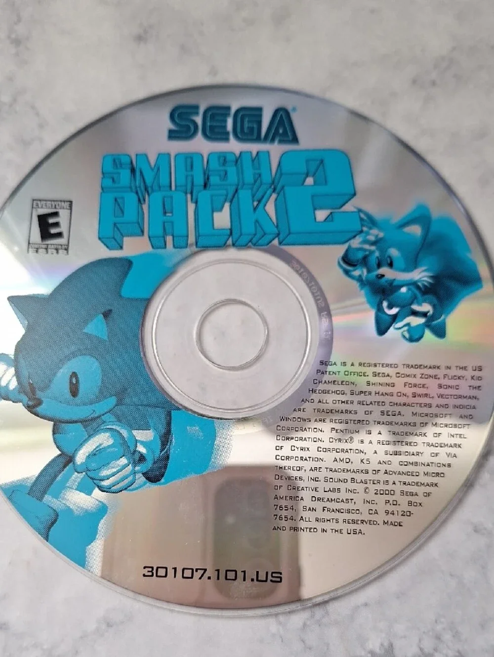 Sonic & Knuckles / Smash Pack 2 PC Game Discs - Blue/Silver
